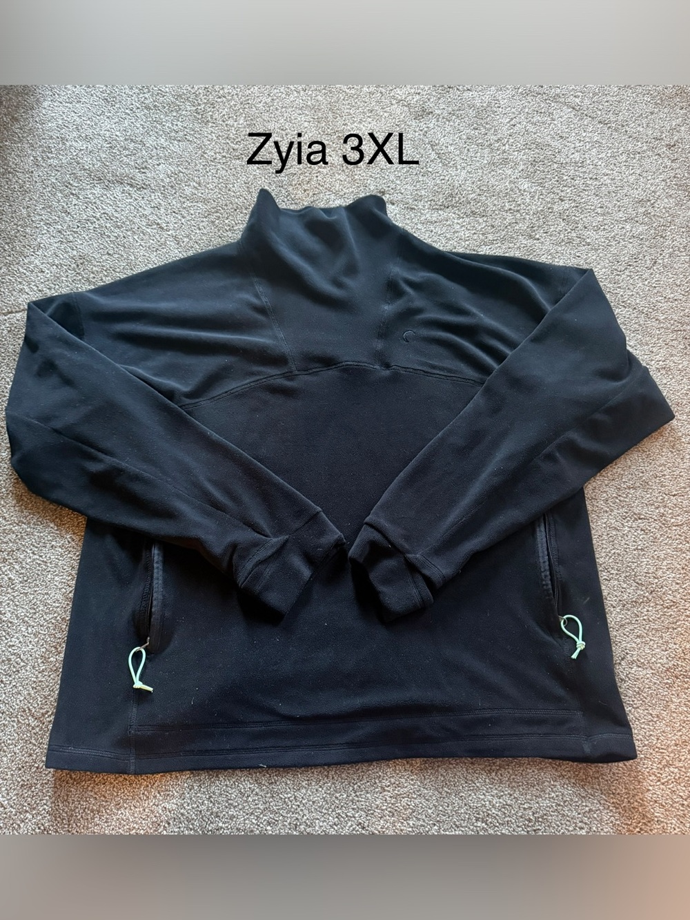 ZYIA Black Fleece Pullover Sz 3XL